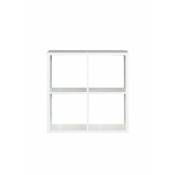 Meubletmoi - Etagère cube 4 casiers décor blanc -
