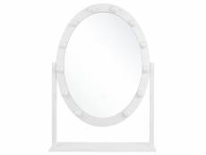 Miroir oval blanc sur pied 50 x 60 cm rostrenen 178636