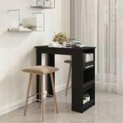 Nova - Table de bar avec étagères 102x50x103,5 cm en bois différentes couleurs Couleur : Noir