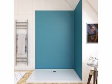 Panneau mural de douche bleu en aluminium - 120 x 210 cm - wall'it bleu 120