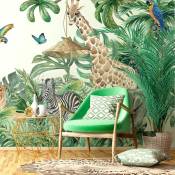 Papier peint panoramique jungle préencollé animaux