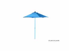 Parasol rond 2,4m bleu inclinable