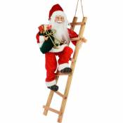 Père Noël sur les escaliers - debout - 65cm - rouge - Nampook