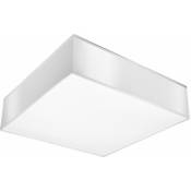Plafonnier angulaire blanc plafonnier plafonnier carré, acier PVC, 2x E27, LxPxH 35 x 35 x 12 cm, salon