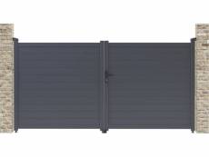 Portail aluminium "marc" - 299.5 x 155.9 cm - gris