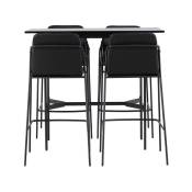 Rax ensemble de meubles de bar table de bar noir et 4 Tvist tabourets de bar noir.