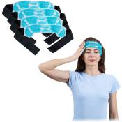 Relaxdays - Poches de gel tête, lot 4, compresses effet chaud ou froid, réutilisables, poches pour mal de dents, bleu