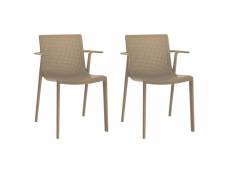 Set 2 fauteuil beekat - resol - vert - fibre de verre, polypropylène 560x555x790mm