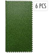 Set de tapis de sol impression de l'herbe 6 pcs vert
