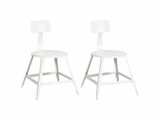 Story - lot de 2 chaises industrielles métal blanc