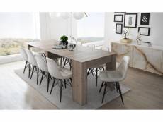Table à manger moderne, console extensible jusqu'à 10 places, dimensions 90 x 51 x 77 cm (jusqu'à 237 avec rallonges), couleur marron - chêne 80527738