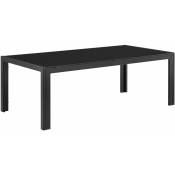 Table basse extérieure en verre 100 x 50 x 35 cm noir