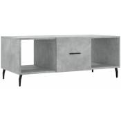 Table basse gris béton 102x50x40 cm bois d'ingénierie vidaXL - Gris béton