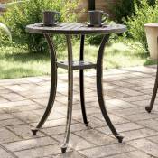 Table de jardin bronze Ø48x53 cm aluminium coulé