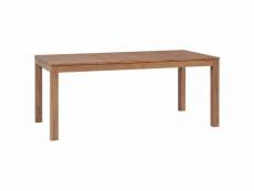 Table de salon salle à manger dîner design bois de teck et finition naturelle 180 cm helloshop26 0902226