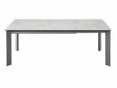 Table extensible 4 à 10 personnes céramique grise et pieds métal olan l 160 à 220 cm 21182GR