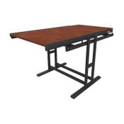 Table modulable en Bois (L120 x l78 x H77,5 cm) convertible en Etagère - style industriel - Couleur Chêne naturel - Marron