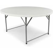 Table pliante - Table pliante - Table de jardin ronde pliante - 120x74 cm - Blanc - white - Maxxgarden