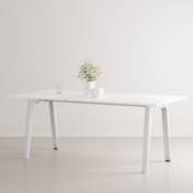 Table rectangulaire New Modern / 190 x 95 cm - Plastique recyclé / 8 à 10 personnes - TIPTOE blanc en plastique