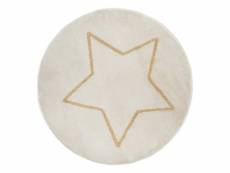Tapis rond étoile lurex blanc 80 cm