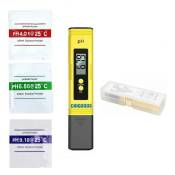 Testeur de pH numérique Chigoods, lcd, test d'eau, jaune/noir