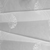 Tissu brodé feuille - Blanc - 3 m