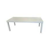 Trigano - Table de jardin aluminium plateau verre 2,2 m x 1 m x 0,8 m - Gris