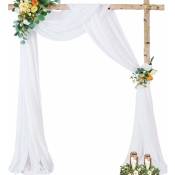 Ugreat - 1pc panneaux de tissu blanc pour arche de mariage - 70300cm - Tissu en mousseline de soie - Décoration de mariage, cérémonie, plafond,