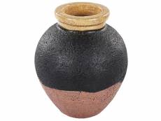 Vase décoratif en terre cuite 31 cm noir et rose daulis 372918