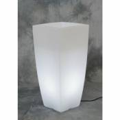 Vase lumineux carré blanc glace 40x40x90h mobilier de jardin intérieur extérieur - i Giardini Del Re