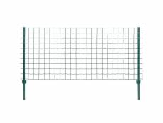 Vidaxl ensemble de clôture euro 20 x 1 m acier vert 142815