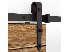 366cm quincaillerie kit de rail pour porte coulissante ensemble industriel hombuy pour porte suspendue en bois noir