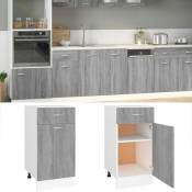 Armoire de plancher à tiroir Armoire de cuisine Meuble bas de Cuisine Sonoma gris 40x46x81,5 cm 55827
