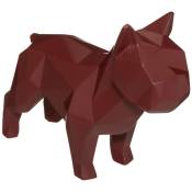Atmosphera - Statue origami Chien - H18 - 5 cm créateur d'intérieur - Rouge