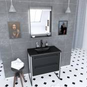Aurlane - Meuble de salle de bain 80x50cm Blanc - 2