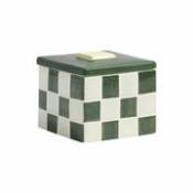 Boîte Carré Large / 11,5 x 11,5 x H 10 cm - Grès - & klevering vert en céramique