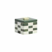Boîte Carré Small / 8 x 8 x H 7 cm - Grès - & klevering vert en céramique