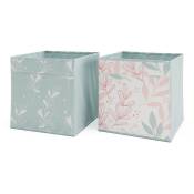 Boîtes pliantes 30x30cm turquoise/rose Vicco
