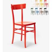 Chaise en bois rustique pour salle à manger cuisine bar restaurant Milano Couleur: Rouge