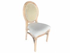 Chaise médaillon louis bois cérusé empilable - lot de 4 - bois