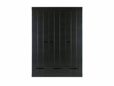Connect - armoire vestiaire 3 portes et 3 tiroirs noir