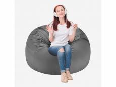 Costway pouf poire géant en microfibre, fauteuil de pouf poire, grand fauteuil moderne confortable pour salon, chambre, bureau, gris