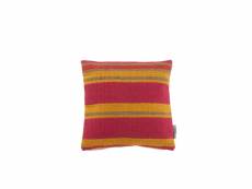 Coussin carre anna grosse rayure jute mix couleur -