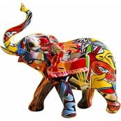 Décorations d'éléphant Creative Coloré Graffiti