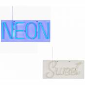 Etc-shop - Enseigne néon led murale enseigne au néon lettrage éclairage de salle de jeux, câble usb néon rose bleu, led, lxH 45 x 20 cm, lot de 2