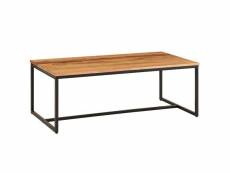 Finebuy table basse de salon acacia bois et metal 110x60x41 cm rectangulaire | grande table de canapé marron | design table d'appoint style industriel