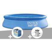 Kit piscine autoportée Intex Easy Set 2,44 x 0,61 m + Bâche à bulles + Épurateur à cartouche