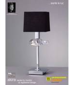 Lampe de Table Akira 1 Ampoule E14, chrome poli avec Abat jour noir