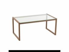 Livie table de salon rectangulaire métal et verre marron 20100998523