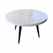 Mathi Design TERRAZZO - Table basse terrazzo blanc